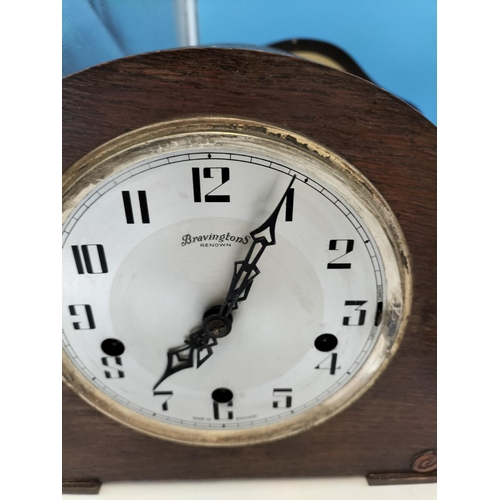 522 - 5 x Wood Cased Mantel Clocks. All Require Attention. Spares/Repairs. Collection Only.