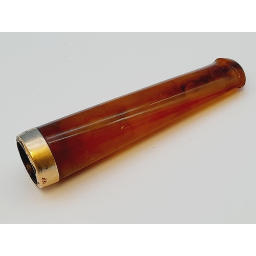 123 - 9ct Gold Rimmed (Chester Hallmark) Cheroot Mouthpiece.