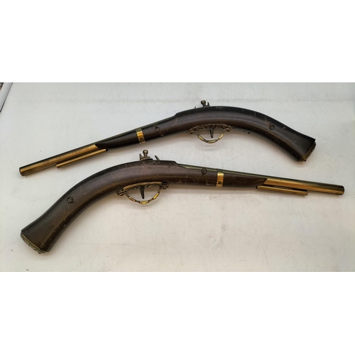 147 - Pair of Reproduction Flintlock Pistols. 51cm Long.