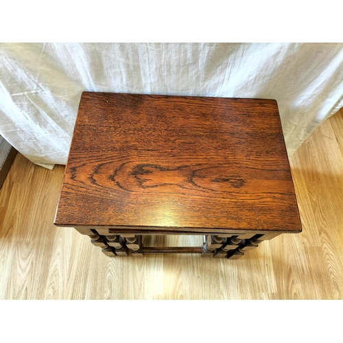 156 - Oak Nest of 3 Tables. Largest 48cm x 33cm x 47cm. Collection Only.