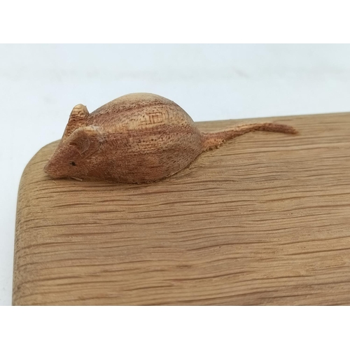 164 - Cheese Board with Mouse Decoration. 21cm x 13cm.