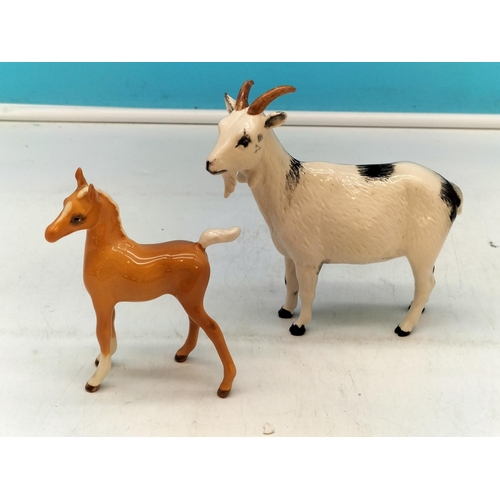 181 - Royal Doulton Figure of a Nigerian Pot Bellied Pygmy Goat (1st Quality) plus Royal Doulton Palmino F... 