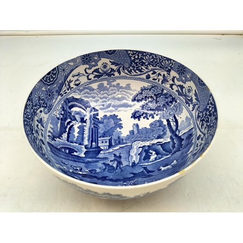 183 - Copeland Spode 'Blue Italian' Design Fruit Bowl. 10cm High, 22cm Diameter.