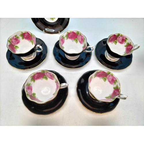 230 - Royal Albert 'Old English Roses' Design Cups (5) and Saucers (6).