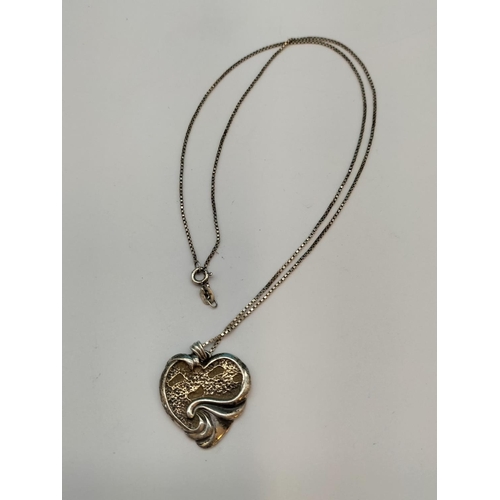 238 - Sterling Silver Heart Pendant on 925 Silver 20