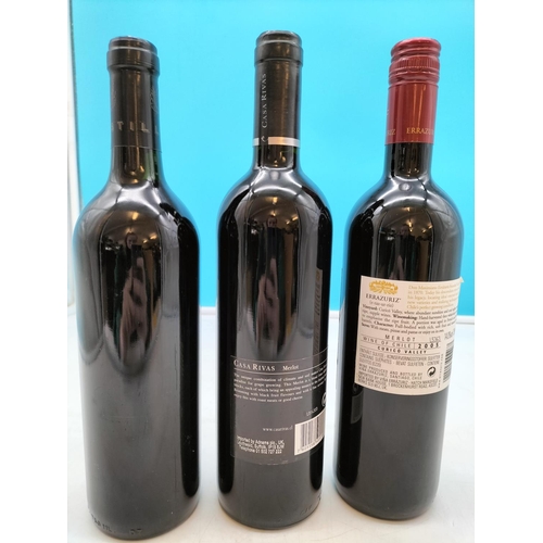 246 - 3 x New and Sealed 75cl/ml Bottles of Red Chilean Wine to include 2001 Castillo Cabernet Sauvignon M... 