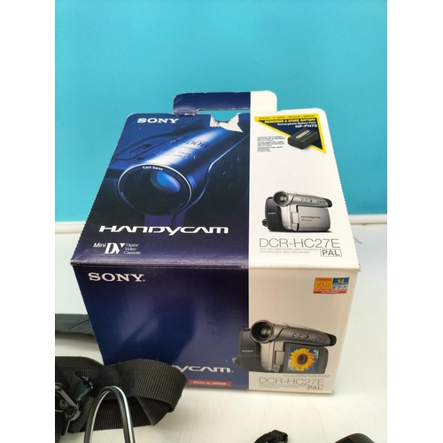 313 - Boxed Sony Handycam DCR-HC27E with Carry Case.