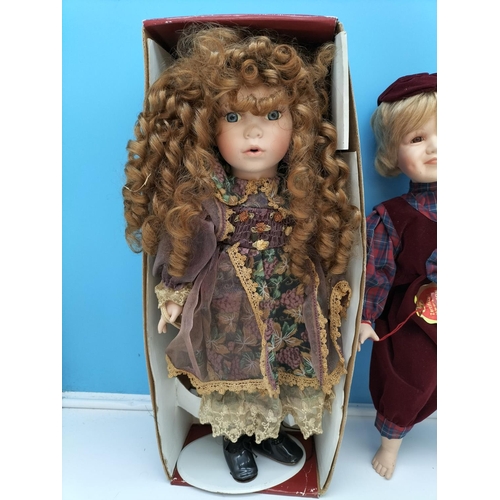 343 - Vintage 'Knightsbridge Doll' Porcelain Doll plus German Kim Puppe Doll. Tallest 45cm.