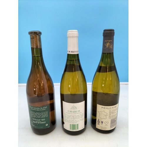 438 - 3 x New and Sealed 75cl Bottles of White Wine to include Chablis 1er Cru Cote de Jouan 1997, Sauvign... 