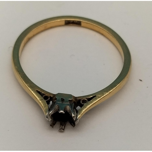 57 - 18ct Gold Scrap Ring. Missing Stone. 1.7 Grams.