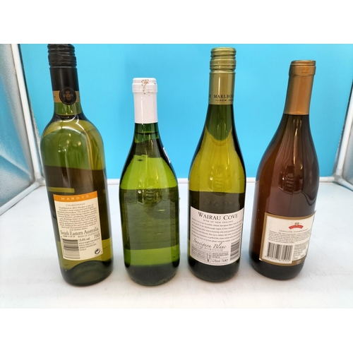 579 - 4 x New and Sealed 75cl Bottles of White Wine to include Hardys Chardonnay 2004, Muscadet, Wairau Co... 