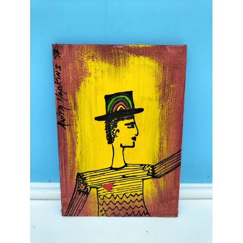 101 - Anita Hopkins Signed Paintings (2) - New York Hat Designer and Artist. 18cm x 12.5cm.