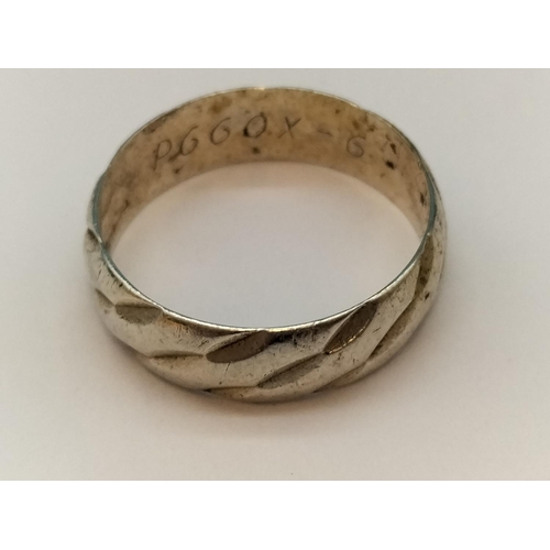 105 - 9ct 375 Hallmarked Band Ring. Size P. 3.2 Grams.