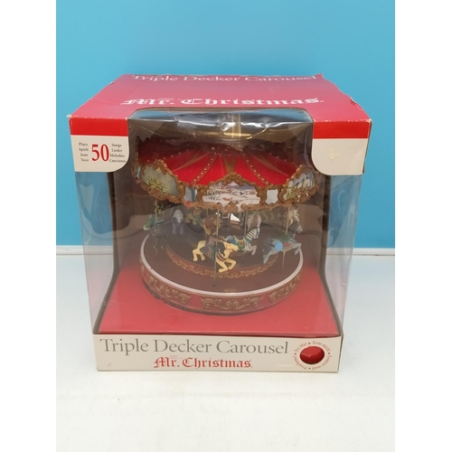 17 - Boxed (Opened but Never Used) Mr Christmas Triple Decker Carousel.