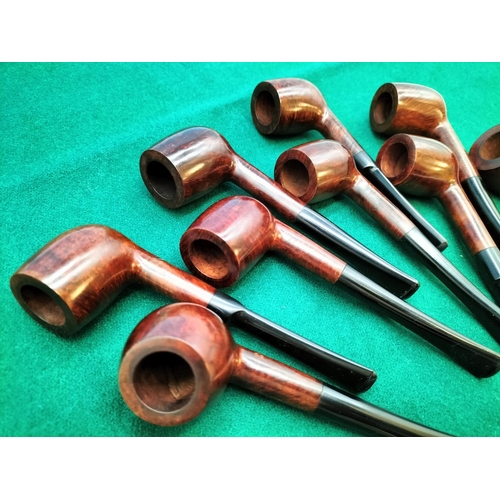 18 - Box of 9 Vintage New/Old Stock Clubman, London Made Briar  Pipes.