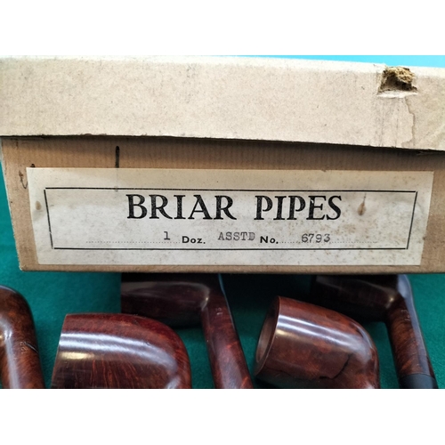 18 - Box of 9 Vintage New/Old Stock Clubman, London Made Briar  Pipes.