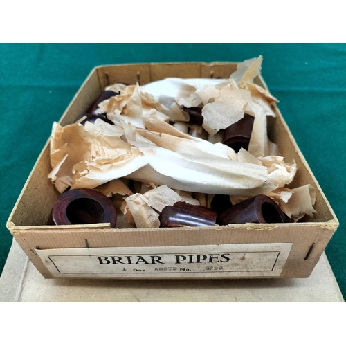 18 - Box of 9 Vintage New/Old Stock Clubman, London Made Briar  Pipes.