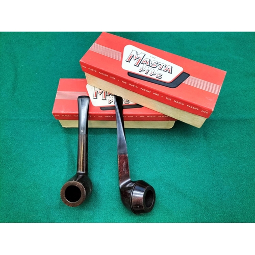 19 - New/Old Stock 2 x 1950's Bruyere Masta Patent Smoking Pipes, No 96F and No 62F. Both Boxed.