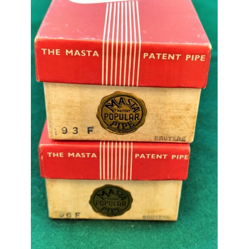 20 - New/Old Stock 2 x 1950's Bruyere Masta Patent Smoking Pipes, No 96F and No 193F. Both Boxed.