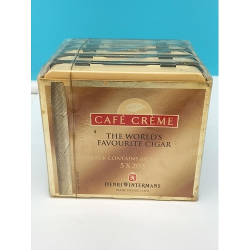 22 - Henri Wintermans Cafe Creme Sealed 5 Packs of 20 (100 Cigars)