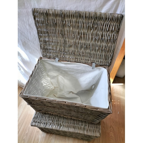 243 - New Wicker Baskets (2). Both Measure 32cm High, 50cm x 33cm.