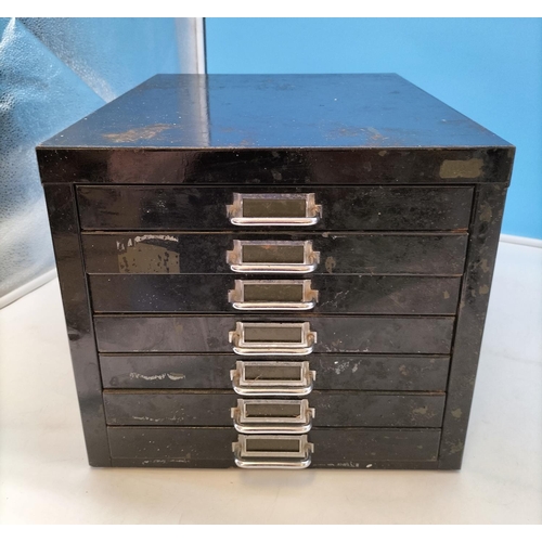 247 - 7 Drawer Filing Cabinet. 30.5cm High, 42cm x 34cm. Collection Only.