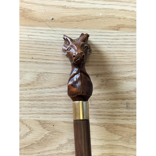 25 - Resin Stag's Head 97cm Walking Stick.