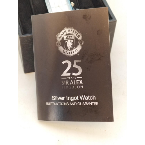 26 - New in Box 2011 Sir Alex Ferguson 25th Anniversary Celebratory Silver 925 Ingot Watch. Only 836 Ever... 