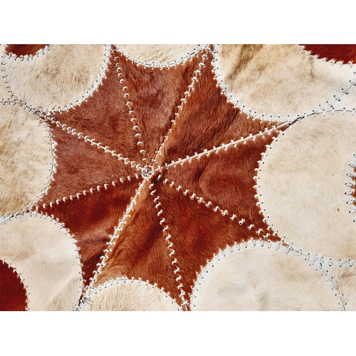 261 - Vintage Cow Hide Circular Rug. 150cm Diameter.