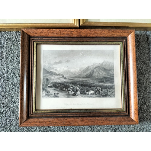 275 - Framed and Mounted Engravings (3) to include 'Staircase at Rath House' and 'Cathedral Interior' 33cm... 