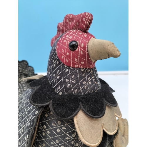 276 - Fabric Chicken Doorstop. 22cm High, 24cm x 14cm.