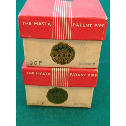 278 - New/Old Stock 2 x 1950's Bruyere Masta Patent Smoking Pipes, No 96F and No 198F. Both Boxed.