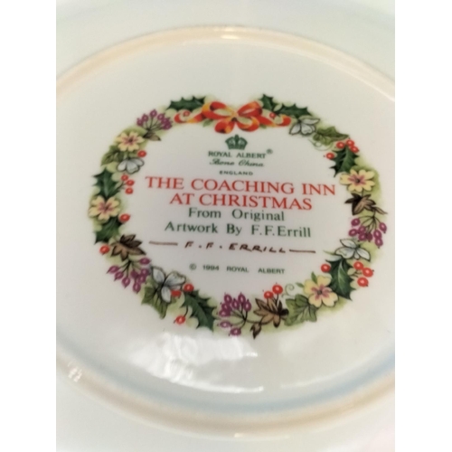 282 - Royal Albert 21.5cm Christmas Plates (2) - 'The Skating Pond' and 'The Coaching Inn'.