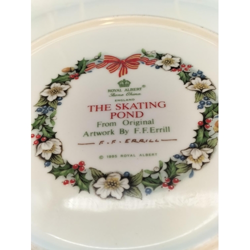 282 - Royal Albert 21.5cm Christmas Plates (2) - 'The Skating Pond' and 'The Coaching Inn'.