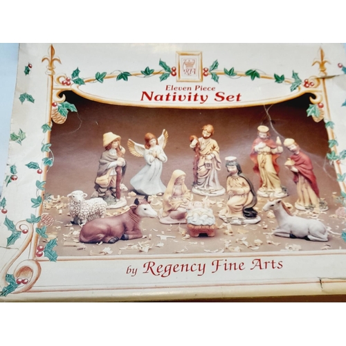 310 - Regency Fine Arts 11 Piece Boxed Nativity Set with Display.