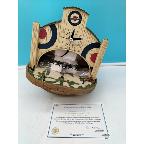 33 - New in Box Bradford Exchange Lancaster Bombers Dambusters Sculpted Wall Clock.