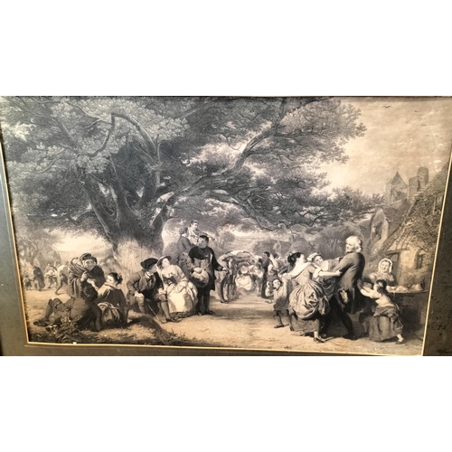 348 - Large Framed William Powell Frith Print 'An English Merry-Making A Hundred Years Ago' 108cm x 78cm. ... 