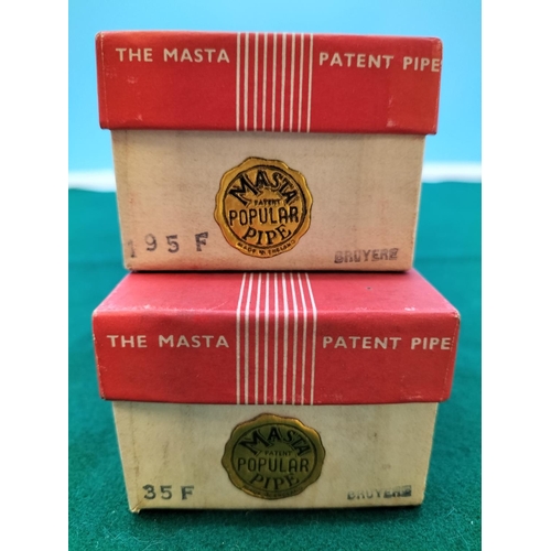 352 - New/Old Stock 2 x 1950's Bruyere Masta Patent Smoking Pipes, No 195F and No 35F. Both Boxed.