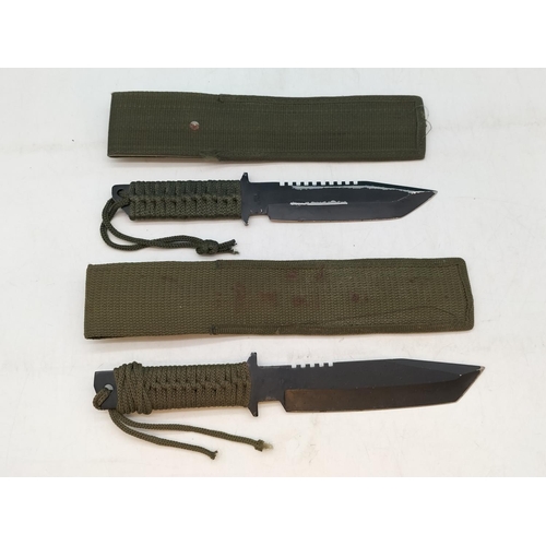 353 - Pair of Fury 60080 Cord Wrapped Tactical Knives. 30cm Long. 21+ Age ID Required on Purchase.