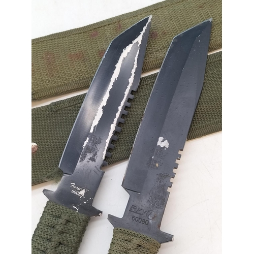 353 - Pair of Fury 60080 Cord Wrapped Tactical Knives. 30cm Long. 21+ Age ID Required on Purchase.