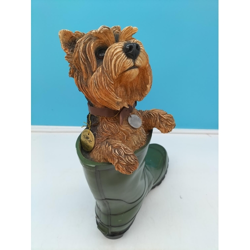 367 - Leonardo Figure of Yorkshire Terrier in Wellington. 39cm High x 27cm.