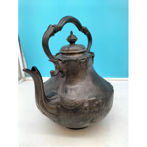 415 - Victorian Pewter Kettles (2). Tallest 25cm.