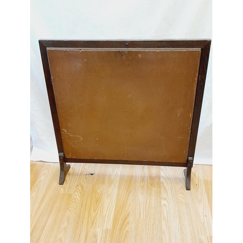 433 - Vintage Wood Framed Fire Screen with Needlework. 65cm x 60cm. Collection Only.