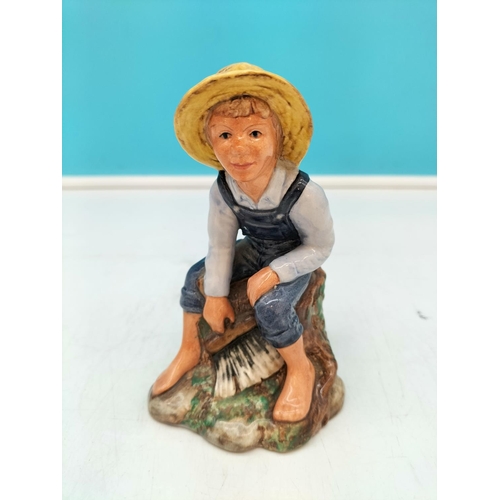 46 - Royal Doulton 13cm Figure 'Tom Sawyer' HN 2926 plus Royal Worcester 'Saturday's Child' Figure (Does ... 