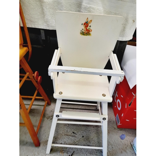 478 - Vintage Doll's Highchairs (2). Tallest 76cm. Collection Only.