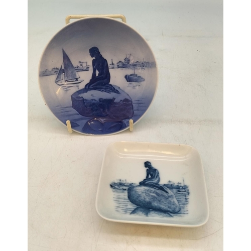 48 - Royal Copenhagen 'Mermaid' Small Plaques (2). 11cm Diameter.