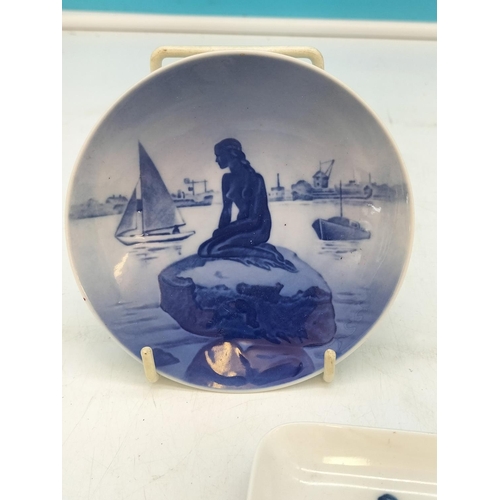 48 - Royal Copenhagen 'Mermaid' Small Plaques (2). 11cm Diameter.