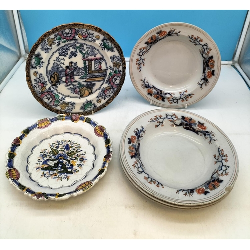 49 - Collection of Late 18th/Early 19th Century and Later Pottery to include Davenport Rimmed Bowls (1 A/... 