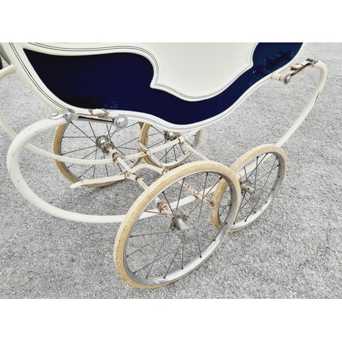 495 - Vintage Marmet Coach Built Doll's Pram 97cm x 75cm x 37cm. Collection Only.