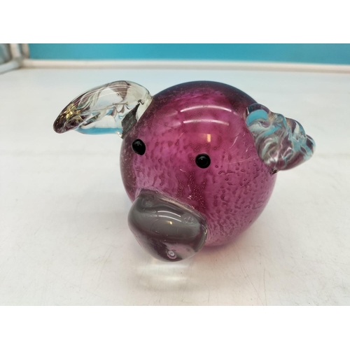 496 - Art Glass 'Pig' Paperweight. 8cm Tall.